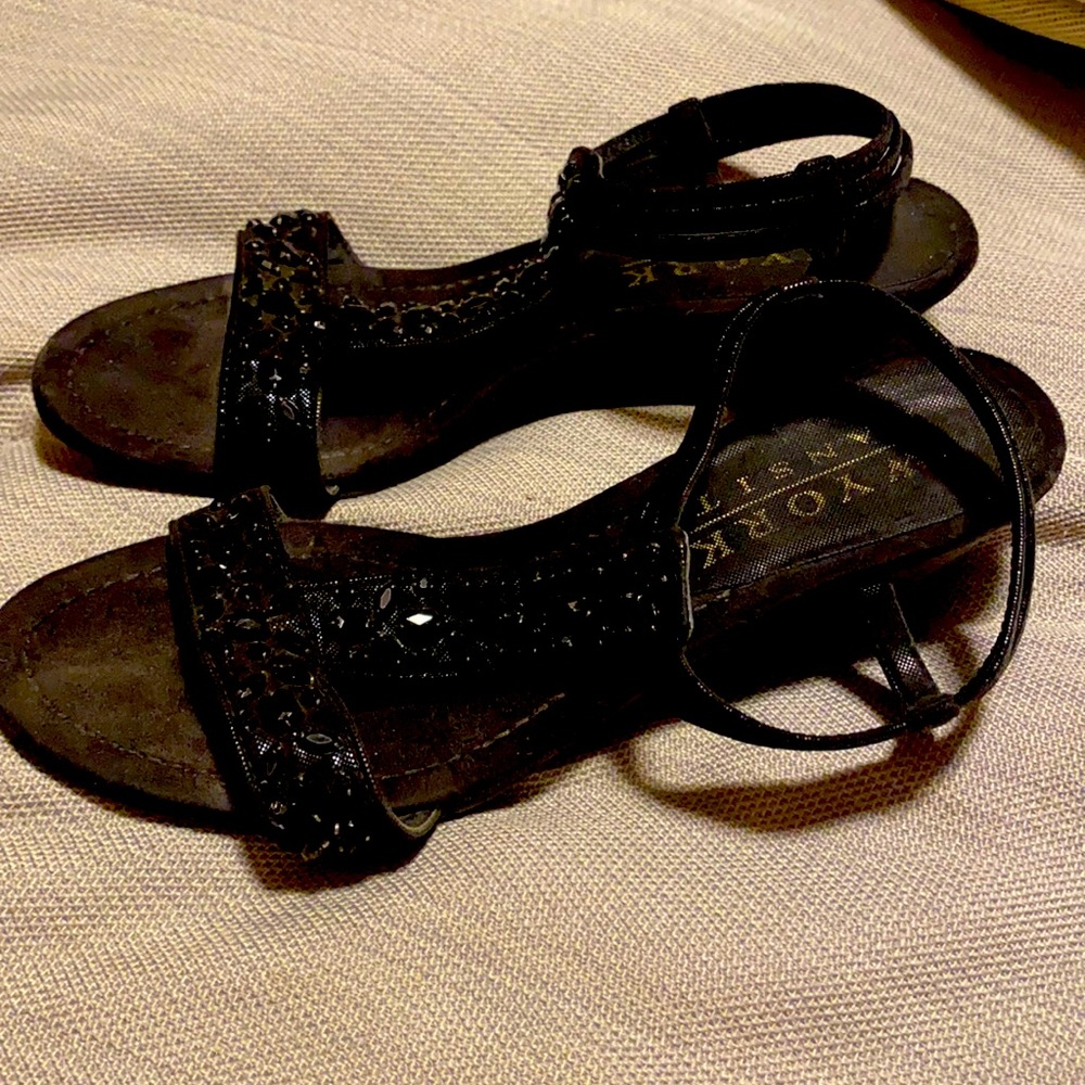 Black sparkly sandals